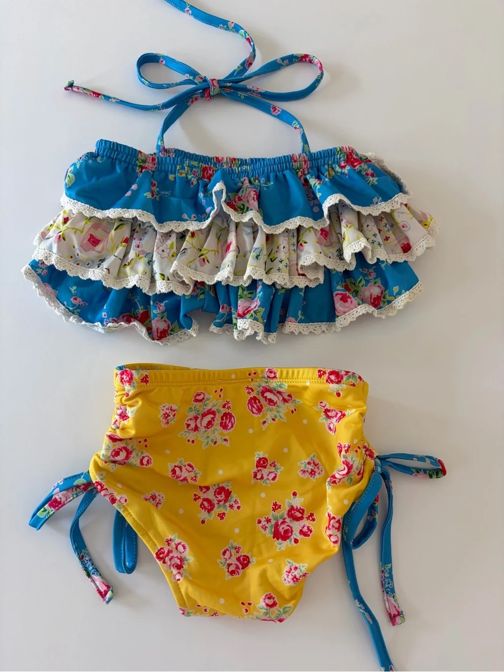 Oopsie Daisy Girls 2 Piece Swim Bikini With Ruffles Size 6 Pool Beach Summer
